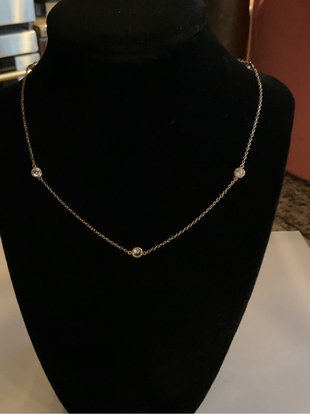 Infinity Necklace with Faux Diamonds